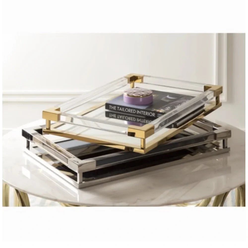 JONATHAN ADLER Jacques Golden, Mirrored Tray